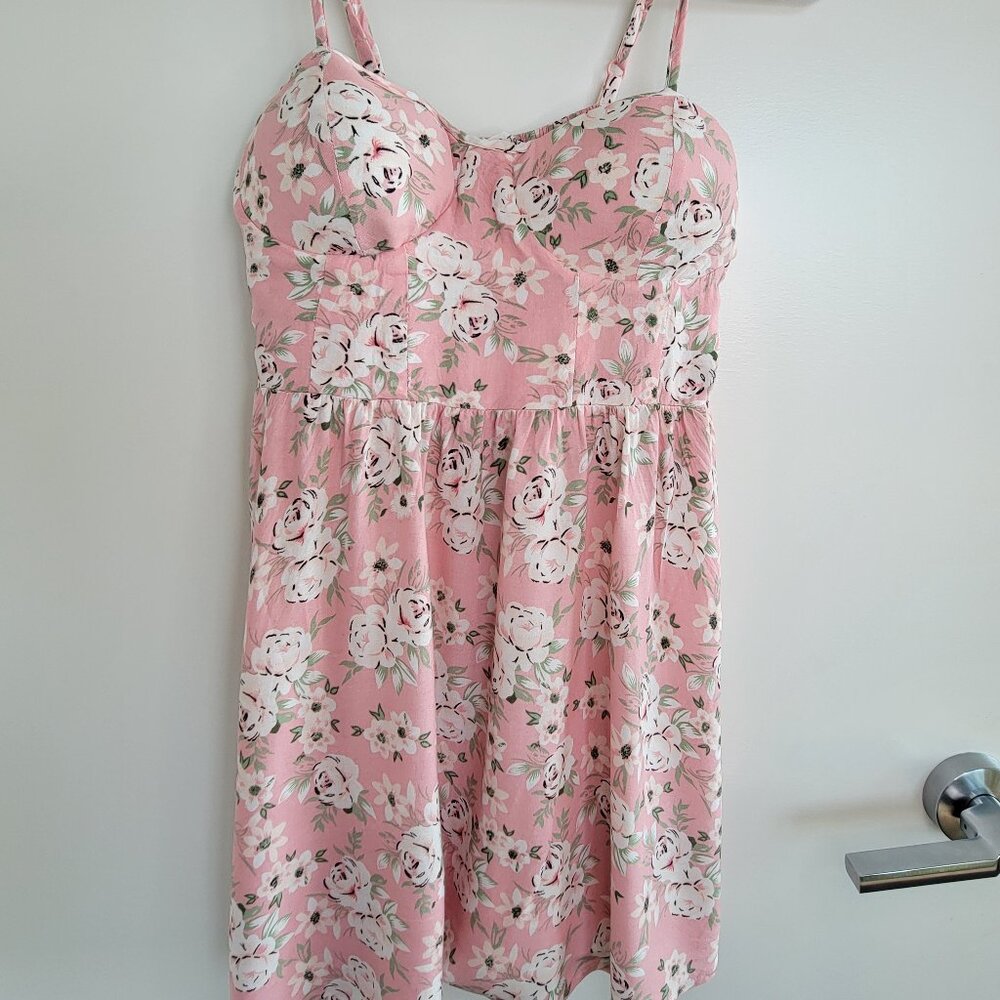 Pink Floral Mini Dress